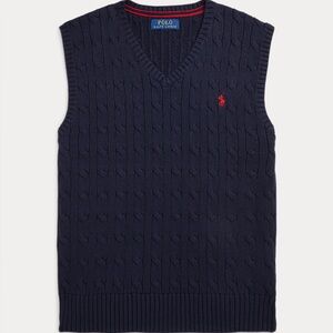 Polo by Ralph Lauren Charcoal Cable Knit Sweater Vest
